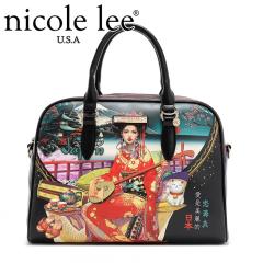 ���ʌ��� NICOLE LEE �j�R�[�����[ SET�@17116A ���f�B�[�X �n���h �o�b�O�@�o�b�N�@���@���΂�@�j�R�����[ �傫�� �{�X�g�� �r�[�K����