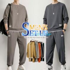 【2点ご購入で300円OFF】セットアップ ジャージ上下 メンズ 長袖 スウェット上下 スポーツウエア スウェットパンツ プルオーバー 運動着