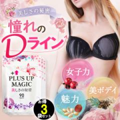 プラスアップマジック【最安!9ヶ月分3袋セット】バスト 女子力 魅力 アップ サプリメント サイズアップ エラスチン ボリューム アップ