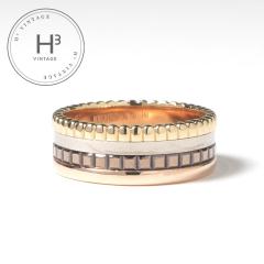 �u�V������ BOUCHERON �L���g�� �N���V�b�N �����O �X���[�� QUATRE CLASSIQUE �����O �w�� 18K�C�G���[�S�[���h 18K�z���C�g�S�[���h