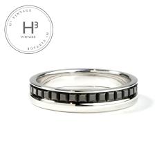 �u�V������ BOUCHERON �L���g�� �u���b�N �����O �n�[�t �L���g�������O QUATRE BLACK EDITIO �����O �w�� 750WG �V���o�[ �u���b�N ��