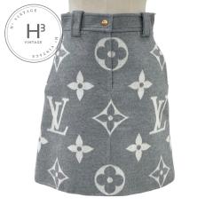 ���C���B�g�� LOUIS VUITTON ���m�O���� �{�g���X �E�[�� �O���[ ���g�p �X�J�[�g �W���C�A���g���m�O����