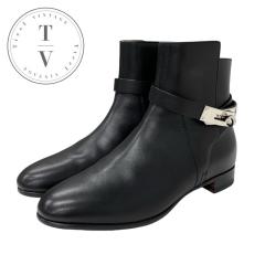 �G�����X HERMES �l�I �u�[�c �V���[�g�u�[�c �C �V���[�Y ���U�[ �u���b�N �� �V���o�[ �P���[����