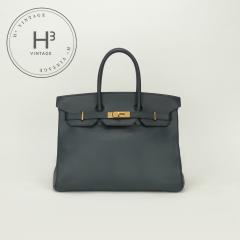 �G�����X HERMES �o�[�L��35 �o�[�L�� 35 �o�b�O �g�[�g�o�b�O �N�V���x�� �l�C�r�[ Navy�u���[ Blue �� �S�[���h���� �n���h�o�b�O