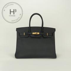 �G�����X HERMES �o�[�L��35 �o�[�L�� 35 �o�b�O �g�[�g�o�b�O �G�v�\�� �m���[�� Noir �u���b�N Black �� �S�[���h���� ���H�[�G�v�\��