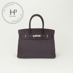 �G�����X HERMES �o�[�L��30 �o�[�L�� 30 �o�b�O �g�[�g�o�b�O �g�S ���U�� Raisin �p�[�v�� Purple �� �V���o�[���� �n���h�o�b�O