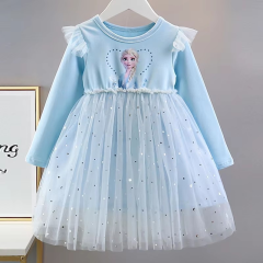 ���̎q�� �A�i�Ɛ�̏��� �G���T �q���� ���� �����s�[�X �h���X �s���N �u���[�Q�F 90cm-140cm �a�����p�[�e�B�[ �J�W���A���t�@�b�V��