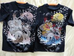 華鳥風月 龍虎 刺繍ロンT 華鳥風月 龍虎 刺繍 Tシャツ