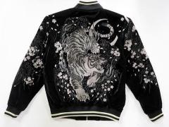 スカジャン 黒虎 日本製本格刺繍のスカジャン 3Lサイズの通販はau PAY