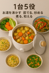 �R���p�N�g �}���`�|�b�g HCP-600W ���@�\�����|�b�g �O������ �d�C�� ���R���g �|�b�g�f���I�t�F�b�g �z�[���[�� �d�C�O������ �z�b�g�v