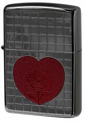 Zippo Wb|C^[ TITANIUM COATING Heart Rose `^j[R[eBO [Yn[g Black Gray TC-B [։