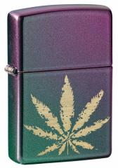 Zippo Wb|C^[ Counter Culture Marijuana Leaf On Iridescent Violet 49185 [։