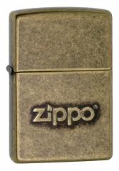 Zippo Wb|C^[ Stamped Zippo Logo Antique Brass 28994 [։