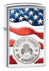 Zippo Wb|C^[ American Stamp on Flag 29395 [։