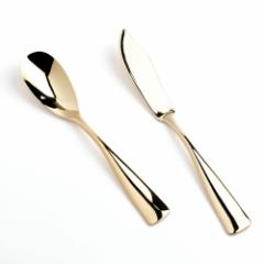 【名入れ可】COPPER the cutlery Gold mirror  アイススプーン バターナイフ2本セット カパーザカトラリー ゴールドミラー アイスクリー