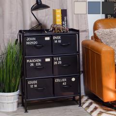 縦型 アイアンチェスト 6杯 - ブラック チェスト 黒 ブラック スチール インダストリアルテイスト