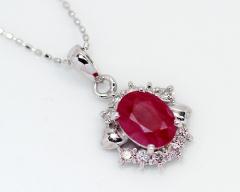 �y���_���g�@�l�b�N���X�@���r�[�@�_�C�������h�@1.5ct�@0.2ct�@18���@�z���C�g�S�[���h�@K18�@WG�@��芪���@�I�[�o���@�n�[�g�@���f�B