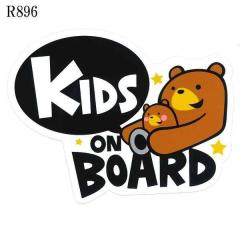 �y�l�R�|�X�Ή��i�z���m�}�[�N�@R-896�@�J�[�T�C���X�e�b�J�[�@KIDS ON BOARD�@�N�}�@�V�[���^�C�v�@R896�y���S�҃}�[�N ���S�h���C�u�}