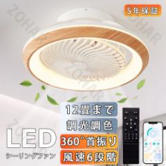 ＼新発売★2年保証／シーリングファンライト DCモーター 首振り 電気 ファン付き照明 6段階風量 静音 10畳 おしゃれ 北欧 薄型 軽量 調光