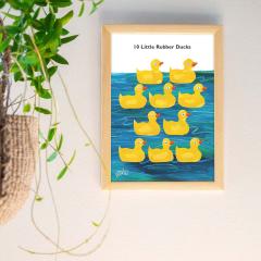ERIC CARLE�F�G���b�N �J�[���EB4�T�C�Y �|�X�^�[�w10 Little Rubber Ducks / 10���̂������Ȃ�������̂��Ђ�x�ؐ��t���[���Z�b�g�b�C