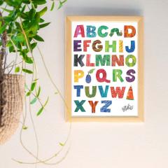 ERIC CARLE�F�G���b�N �J�[���EB4�T�C�Y �|�X�^�[�wAlphabe / �͂�؂������ނ��x�ؐ��t���[���Z�b�g�b�C���e���A �k�� �i�`������ �u��