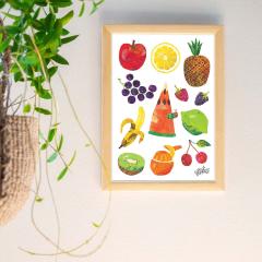 ERIC CARLE�F�G���b�N �J�[���EB4�T�C�Y �|�X�^�[�wCaterpillar Whith Furuit / �͂�؂������ނ��x�ؐ��t���[���Z�b�g�b�C���e���A �k��