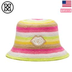 G/FORE 2023 ��̓� ���� �o�P�b�g�n�b�g ���f�B�[�X LIMITED EDITION STRIPED CROCHET MOTHER GOLFER BUCKET HAT G4AMD23H138