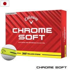 �L�����E�F�C CHROME SOFT 360�� YELLOW STRIPE �S���t�{�[�� 1�_�[�X 12���� 3�s�[�X Callaway �S���t �S���t�{�[�� 2025�N���f�� ���{