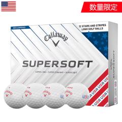 �L�����E�F�C Supersoft Stars and Stripes Golf Balls 2025 �S���t�{�[�� 1�_�[�X �S12���� ���ʌ��� 2025�N���f�� Callaway USA���A��