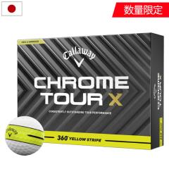 �y���ʌ���z�L�����E�F�C CHROME TOUR X 360�� YELLOW STRIPE �S���t�{�[�� 1�_�[�X 12���� 4�s�[�X �N�����\�t�g Callaway �S���t 2025