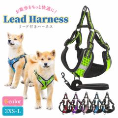 ハーネス 犬 リードセット 小型犬 中型犬 かわいい おしゃれ 犬用 猫用 イヌ ドッグ いぬ ネコ 反射機能付き 軽量 負担が少ない メッシュ