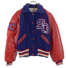 HOWE ATHLETIC APPAREL 70s ウール ヴィンテージ スタジャン 36 ブルー 