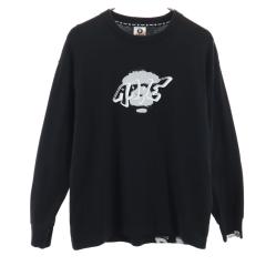 アベイシングエイプ バックプリント 長袖 Tシャツ S ブラック A