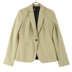美品 ZARA ザラ ドット柄 長袖 テーラードジャケット 34 ブラウン 