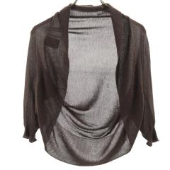 イヴサンローラン 90s オールド 総柄 長袖 ニットカーディガン M ブラック 他 YVES SAINT LAURENT レディース Yves Saint Laurent（イヴ・サンローラン） 90s オールド 総柄 長袖