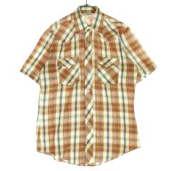 RockMount ロックマウント USA製 半袖 ウエスタンシャツ 茶×ベージュ