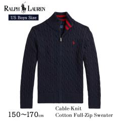 �|�� �����t���[���� �{�[�C�Y �P�[�u�� �j�b�g �Z�[�^�[ �t���W�b�v 323A95566 150 160 170 �l�C�r�[ �� POLO RALPH LAUREN �|�������t