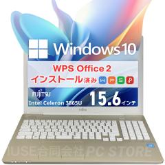 m[gp\R  Celeron 3865U/16GB/SSD240GB/Windows10 WPS Office FUJITSU LIFEBOOK AH42/B1 15.6C`/ݒς