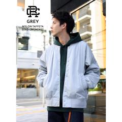 ジャケット・アウター REIGNING CHAMP SATIN STADIUM JACKET MA-1 REIGNING CHAMP Nylon Taffeta Stadium Jacket GREY レイニング