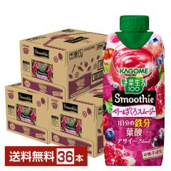 �G�ߌ��� �J�S�� ��ؐ���100 Smoothie �x���[��������X���[�W�[ 330ml  LL�v���Y�}�e�� ���p�b�N 12�{�~3�P�[�X�i36�{�j ��������