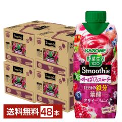 �G�ߌ��� �J�S�� ��ؐ���100 Smoothie �x���[��������X���[�W�[ 330ml  LL�v���Y�}�e�� ���p�b�N 12�{�~4�P�[�X�i48�{�j ��������