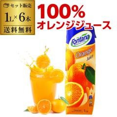 �I�����W�W���[�X 100% ���p�b�N �Ɩ��p 100�p�[�Z���g 1L 6�{ �t�H���^�i �������� fontana ��S �ܖ�����2026.12.6