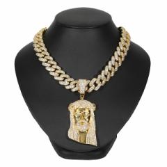 }CA~L[o`F[W[UXwbhy_gZbg S[hPWɑlbNX Miami Cuban Chain Jesus head pendant 