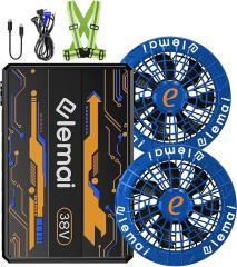 [elemai] �y���{�D�Ǌ��38V�����o�́z�t�@���o�b�e���[�Z�b�g 37500mAh �\���t�@��4�i�K���ʒ��� �}���[�d Type-C�Ή� �t�@���t����ƕ�