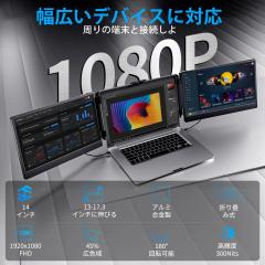 JETAKU �g���v�����j�^�[ ���o�C�����j�^�[ 14�C���` �f�B�X�v���C �_�u�����j�^�[ �|�[�^�u�����j�^�[ 1920x1080FHD �Q�[�~���O���j�^�[