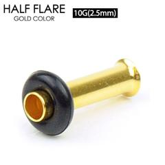 �y���[���֑Ή��z�V���O���t���A �S�[���h 10G(2.5mm) �n�[�t�t���A GOLD �J���[ �T�[�W�J���X�e�����X316L ��ԃ{�f�B�[�s�A�X �z�[���g
