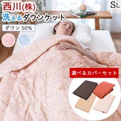 【布団カバーセット】肌掛け布団 ダウンケット シングル 洗える 西川 夏用 羽毛 肌布団 吸湿 放湿 ムレにくい 冷房 ウォッシャブル ダウ
