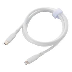 AudioComm �Ȃ߂炩�P�[�u�� USB-C to Lightning 1m �z���C�g�bSMT-L10SCL-W 01-7345 �I�[���d�@