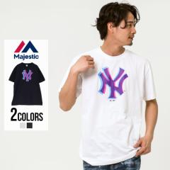 Z[ SALE TVc Y  Majestic }WFXeBbN NYK Anaglyph Logo S S Tee  gbvX Jbg\[ N[lbN j