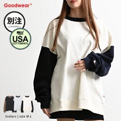 �g���[�i�[ �����Y ���� Goodwear �O�b�h�E�F�A �ʒ�USA�R�b�g���r�b�O�V���G�b�g�N���[�l�b�N�����g���[�i�[ �������� �u�����h �I���W